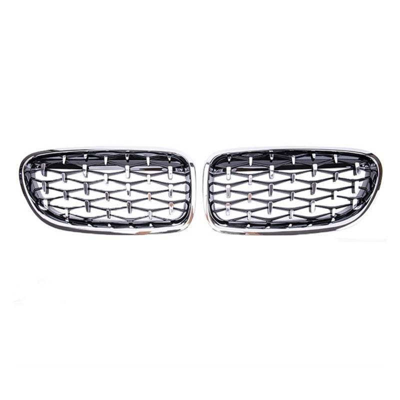 JUNPIY Geetha Car Front Diamond Grille Gril, for, for 5 Series F10 F11 F18 520i 523i 528i 530i 2010 2011 2012 2013 2014 2015 2016 Bumper Sport Racing Grills Auto-Kühlergrill(Sliver) von JUNPIY
