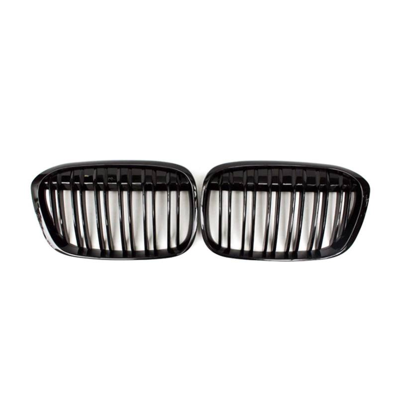 JUNPIY Glänzend Schwarze Frontstoßstangen-Grillgitter, for, for X1 F48 F49 2016 2017 2018 2019 2020 XDrive Double Line M Style Auto-Kühlergrill von JUNPIY