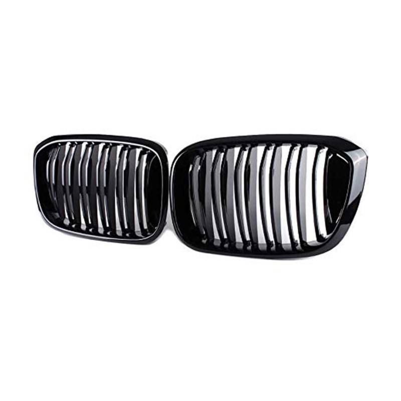 JUNPIY Glänzend schwarzer Frontgrill im Lamellenstil, for, for X3 G01 X4 G02, for X3 25i 28i, for X4 25I 30I Auto-Kühlergrill von JUNPIY