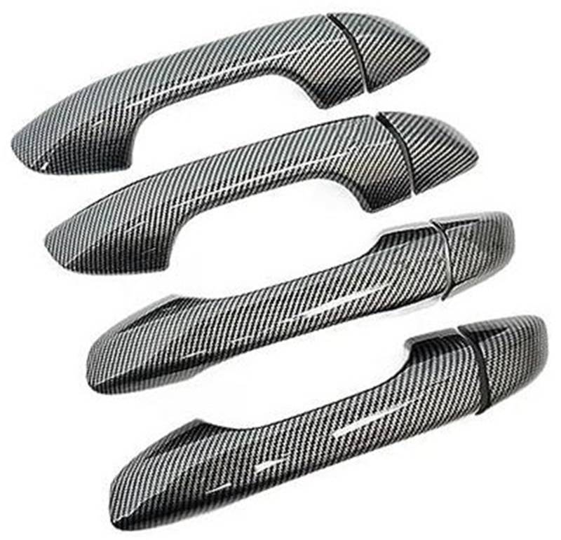 JUNPIY Kohlefaser-Autotürgriffverkleidungsabdeckungen Türabdeckungsaufkleber, for Kia, Sportage QL KX5 2016 2017 2018 2019 2020 Autotürgriffabdeckung(Black C 0key 0button) von JUNPIY