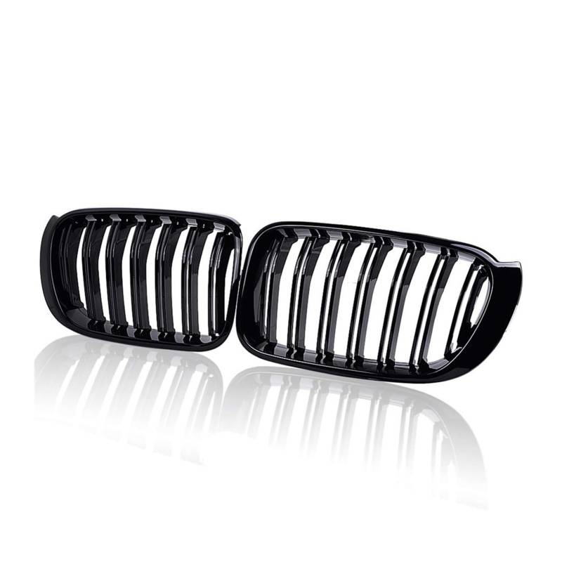 JUNPIY M-Style-Auto-Frontgrill, Netznetz, Zierleistenabdeckung, glänzend schwarz, Doppellinie, for, for X3 X4 F25 F26 2014 2015 2016 2017 Auto-Kühlergrill von JUNPIY