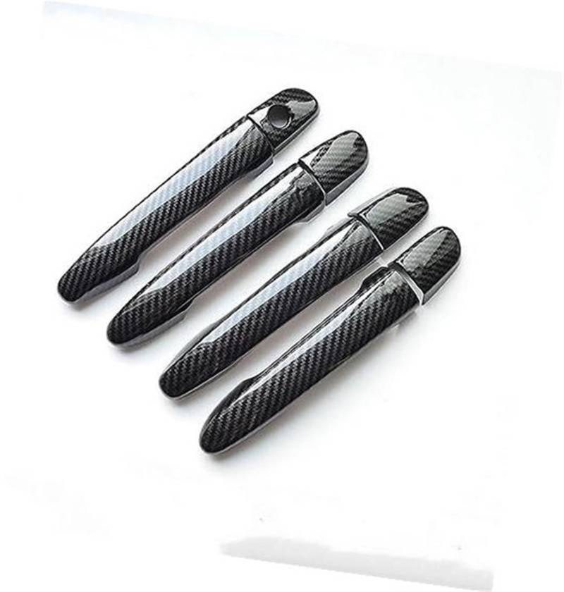 JUNPIY Rechtslenker, for Mazda, CX-3 CX3 2015 2016 2017 2018 2019 2020 Kohlefaser-Autotürgriffabdeckung Autotürgriffabdeckung(Black 1 Keyhole 0 Button) von JUNPIY