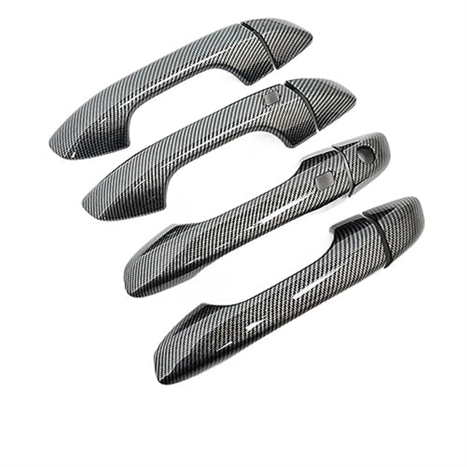JUNPIY for Kia, Sportage QL KX5 2016-2020 Carbon Fiber Chrome Car Door Handle Bowl Cover Trim Sticker Styling Accessories Autotürgriffabdeckung(Black C 1key 2buttons) von JUNPIY
