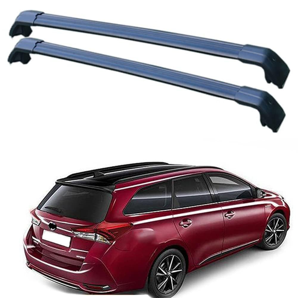 2 Stücke Dachträger-Querstangen Dachgepäckträger für Auris, 5-dr Estate 2013-2019 Dachträger aus Aluminium für Dachboxen oder als Skihalter Tragkraft 220 kg Dachträger,B von JUNYEW