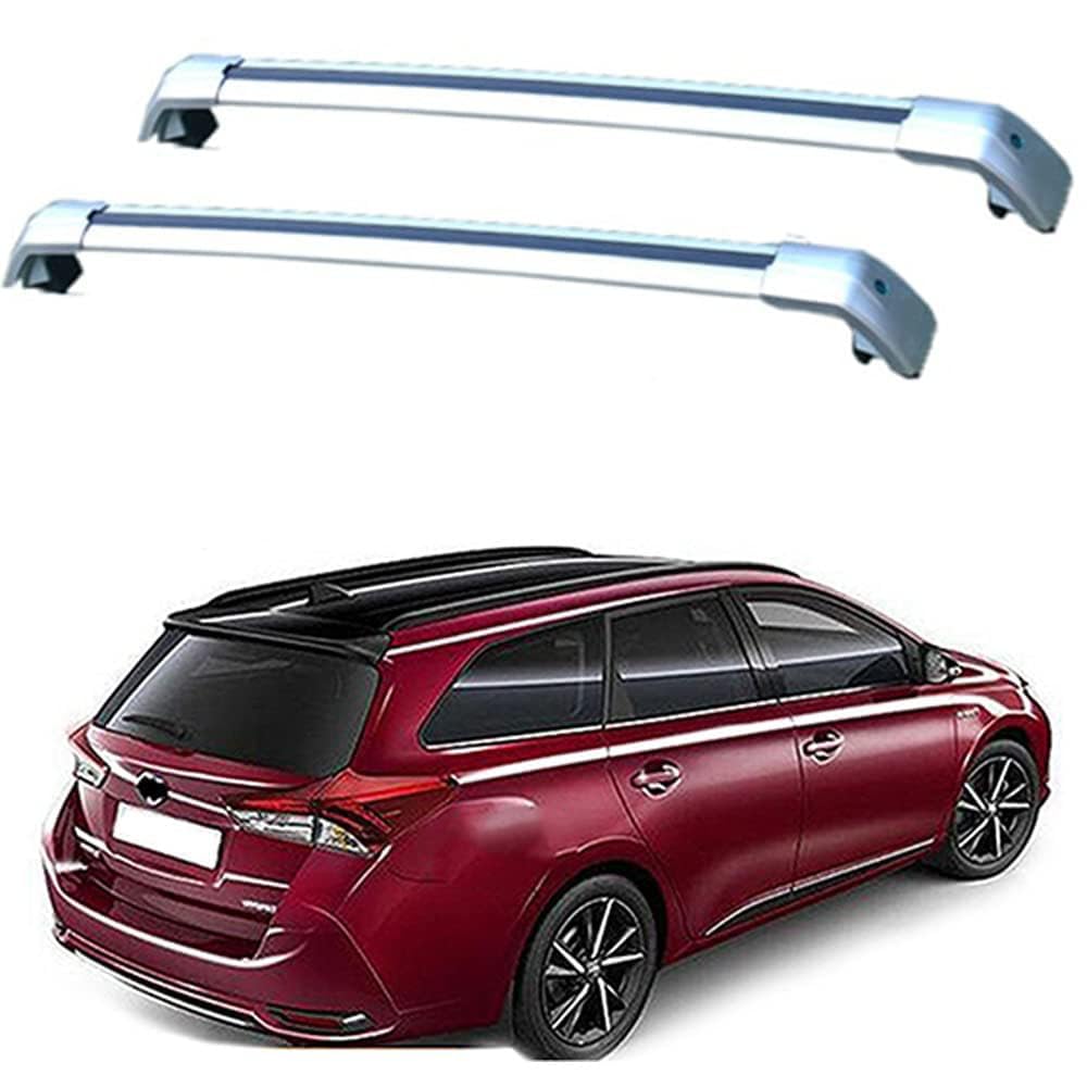 2 Stücke Dachträger-Querstangen Dachgepäckträger für Auris, 5-dr Estate 2013-2019 Dachträger aus Aluminium für Dachboxen oder als Skihalter Tragkraft 220 kg Dachträger,C von JUNYEW