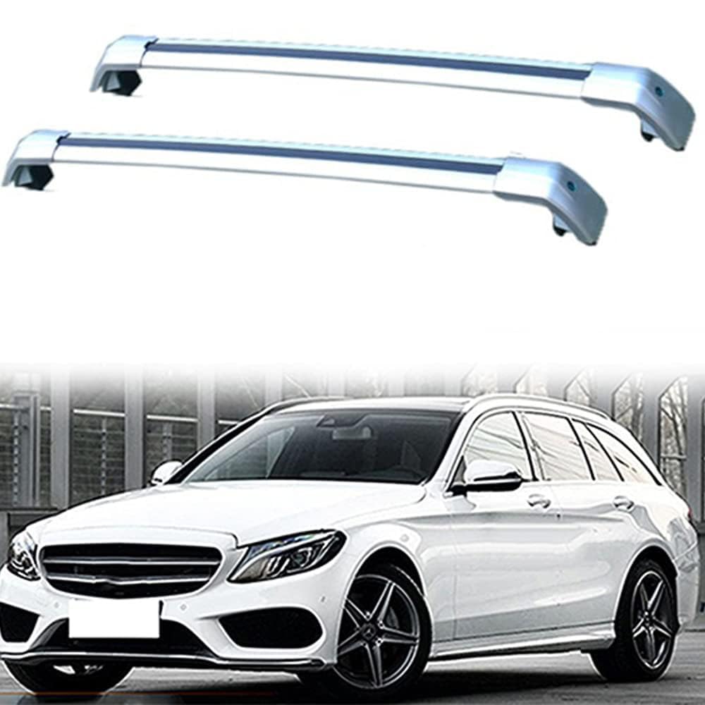 2 Stücke Dachträger-Querstangen Dachgepäckträger für Benz C-Class (S205), 5-dr Estate, 2015-2019 Dachträger aus Aluminium für Dachboxen oder als Skihalter Tragkraft 220 kg Dachträger,C von JUNYEW