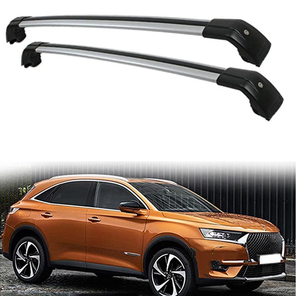 2 Stücke Dachträger-Querstangen Dachgepäckträger für Citroen DS7 Crossback 2018 2019 Dachträger aus Aluminium für Dachboxen oder als Skihalter Tragkraft 220 kg Dachträger,A von JUNYEW