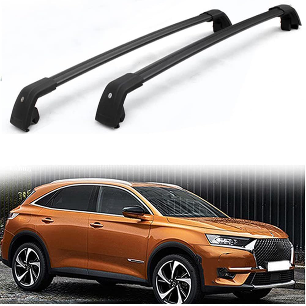 2 Stücke Dachträger-Querstangen Dachgepäckträger für Citroen DS7 Crossback 2018 2019 Dachträger aus Aluminium für Dachboxen oder als Skihalter Tragkraft 220 kg Dachträger,B von JUNYEW