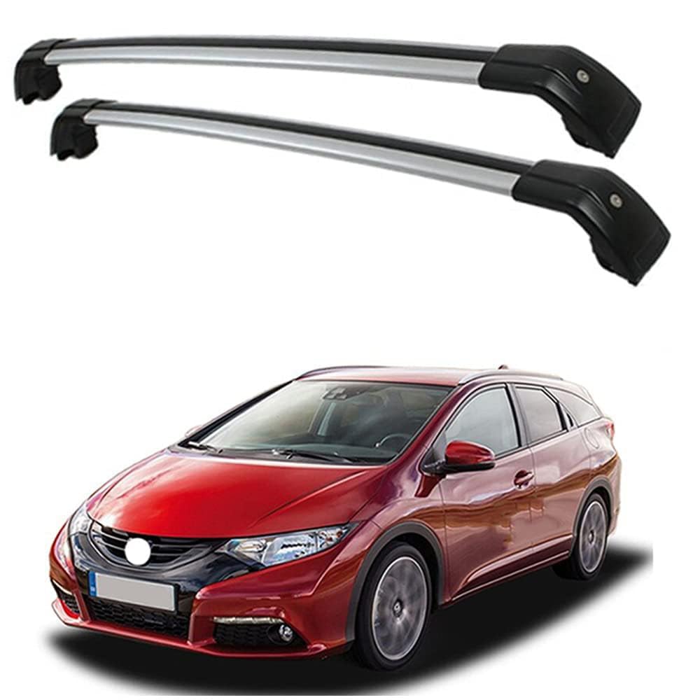 2 Stücke Dachträger-Querstangen Dachgepäckträger für Civic Tourer 2014 2015 2016 Estate Dachträger aus Aluminium für Dachboxen oder als Skihalter Tragkraft 220 kg Dachträger,A von JUNYEW