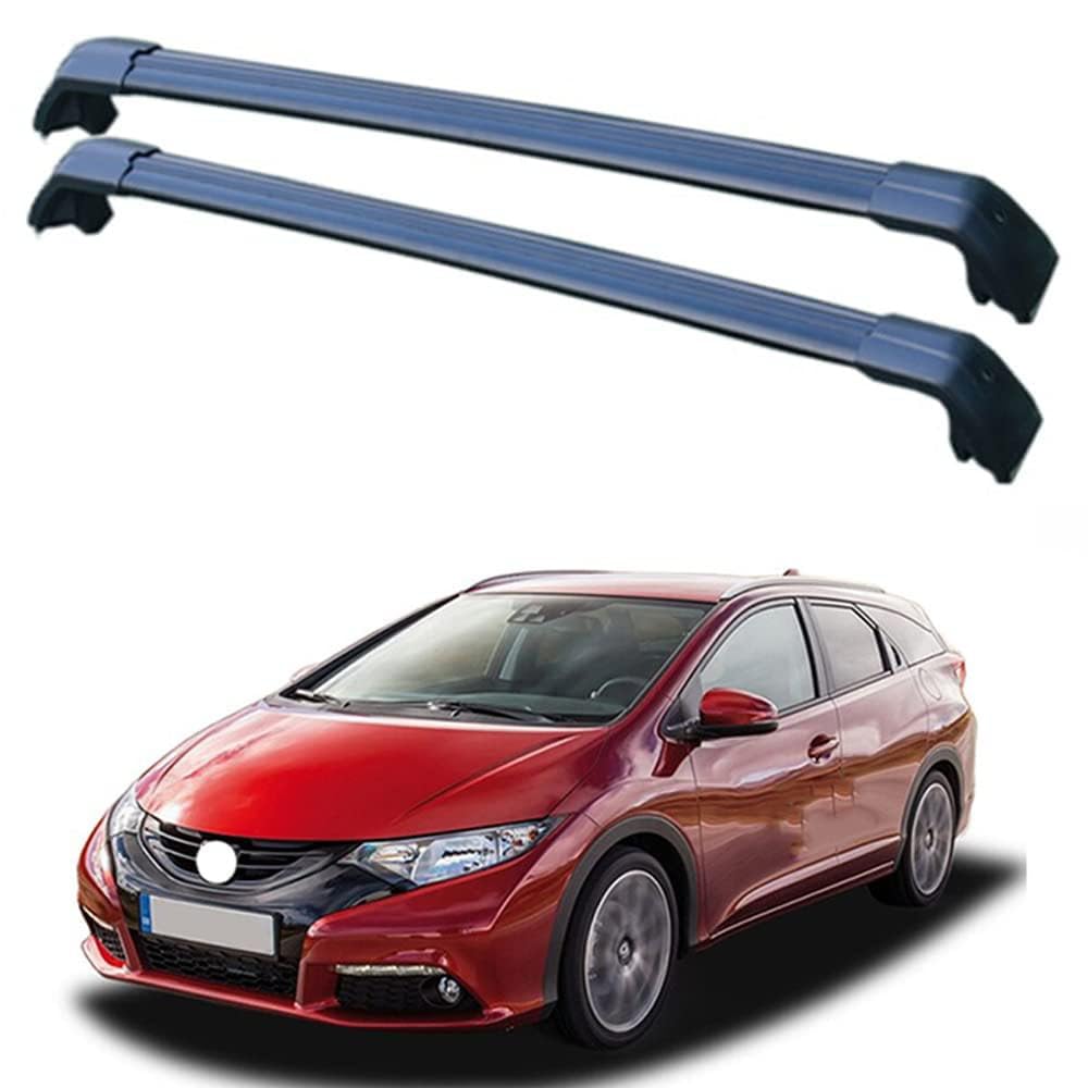 2 Stücke Dachträger-Querstangen Dachgepäckträger für Civic Tourer 2014 2015 2016 Estate Dachträger aus Aluminium für Dachboxen oder als Skihalter Tragkraft 220 kg Dachträger,B von JUNYEW