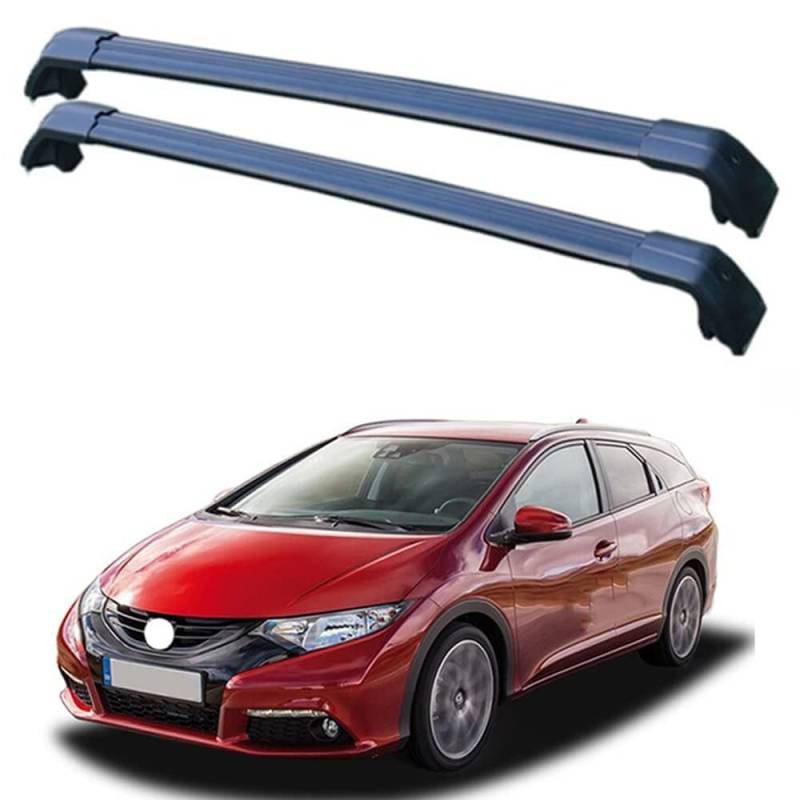 2 Stücke Dachträger-Querstangen Dachgepäckträger für Civic Tourer 2014 2015 2016 Estate Dachträger aus Aluminium für Dachboxen oder als Skihalter Tragkraft 220 kg Dachträger,B von JUNYEW