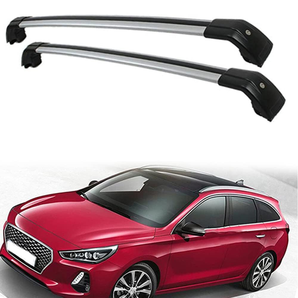 2 Stücke Dachträger-Querstangen Dachgepäckträger für Hyundai i30 (SW) Estate 2018-2019-2020 Dachträger aus Aluminium für Dachboxen oder als Skihalter Tragkraft 220 kg Dachträger,A von JUNYEW