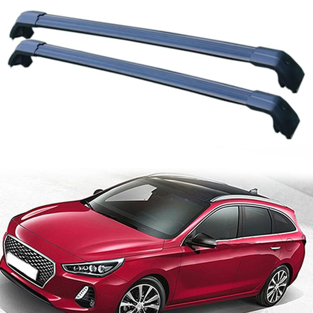 2 Stücke Dachträger-Querstangen Dachgepäckträger für Hyundai i30 (SW) Estate 2018-2019-2020 Dachträger aus Aluminium für Dachboxen oder als Skihalter Tragkraft 220 kg Dachträger,B von JUNYEW