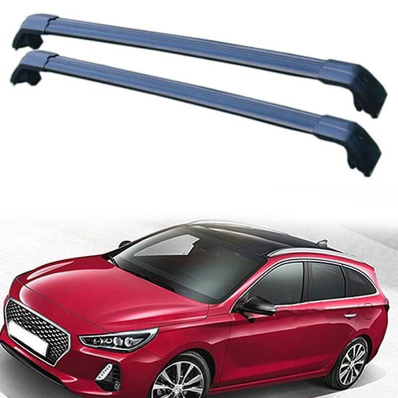 2 Stücke Dachträger-Querstangen Dachgepäckträger für Hyundai i30 (SW) Estate 2018-2019-2020 Dachträger aus Aluminium für Dachboxen oder als Skihalter Tragkraft 220 kg Dachträger,B von JUNYEW
