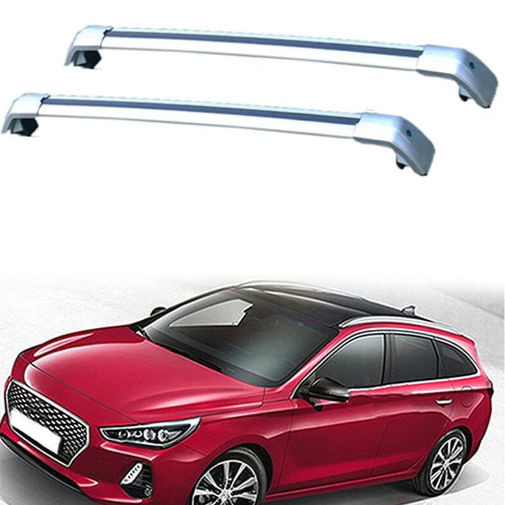 2 Stücke Dachträger-Querstangen Dachgepäckträger für Hyundai i30 (SW) Estate 2018-2019-2020 Dachträger aus Aluminium für Dachboxen oder als Skihalter Tragkraft 220 kg Dachträger,C von JUNYEW