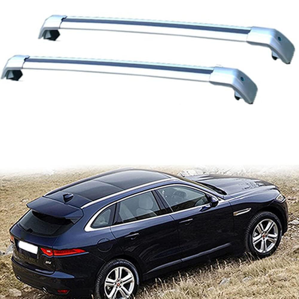 2 Stücke Dachträger-Querstangen Dachgepäckträger für Jaguar F-PACE (X761) 2015-2020 Dachträger aus Aluminium für Dachboxen oder als Skihalter Tragkraft 220 kg Dachträger,C von JUNYEW
