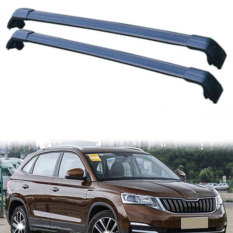 2 Stücke Dachträger-Querstangen Dachgepäckträger für KAMIQ 2018-2023 SUV Dachträger aus Aluminium für Dachboxen oder als Skihalter Tragkraft 220 kg Dachträger,B von JUNYEW