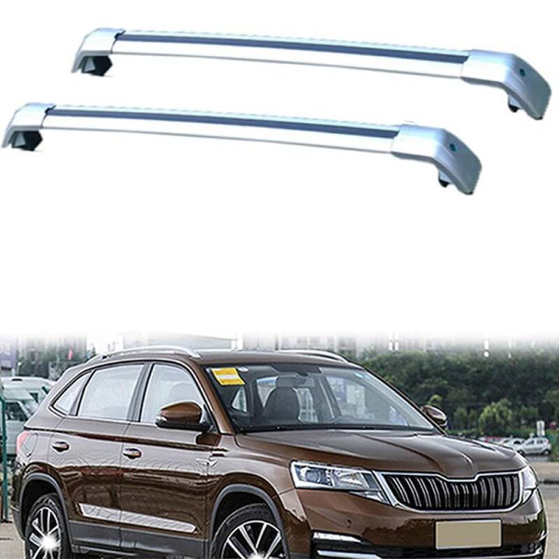 2 Stücke Dachträger-Querstangen Dachgepäckträger für KAMIQ 2018-2023 SUV Dachträger aus Aluminium für Dachboxen oder als Skihalter Tragkraft 220 kg Dachträger,C von JUNYEW