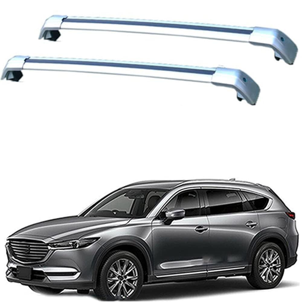 2 Stücke Dachträger-Querstangen Dachgepäckträger für Mazda CX-8, 5-dr SUV, 2018+ Dachträger aus Aluminium für Dachboxen oder als Skihalter Tragkraft 220 kg Dachträger,C von JUNYEW