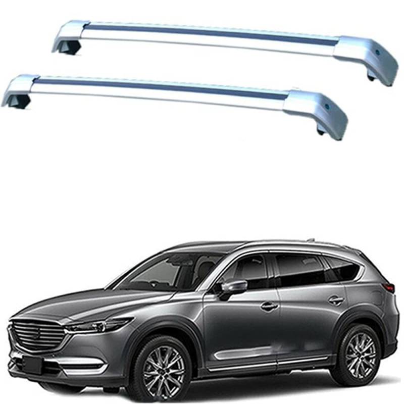2 Stücke Dachträger-Querstangen Dachgepäckträger für Mazda CX-8, 5-dr SUV, 2018+ Dachträger aus Aluminium für Dachboxen oder als Skihalter Tragkraft 220 kg Dachträger,C von JUNYEW