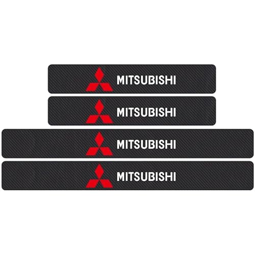 Auto-Türschweller, für Mitsubishi Lancer ASX Outlander Pajero L200, Kohlefaser, Einstiegsleisten, Dekorative Aufkleber-Zubehör,Black von JUNZAI