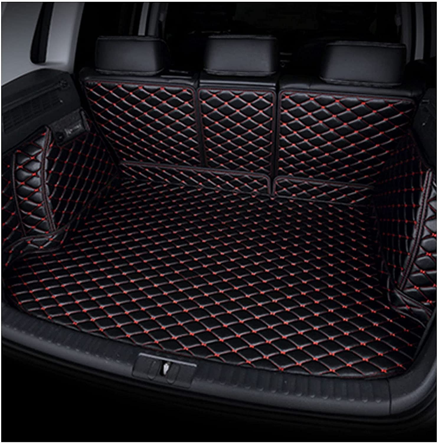 Kofferraummatte, für Audi SQ8 TT S1, Kofferraum-Abdeckmatte, Innenzubehör,Black red von JUNZAI