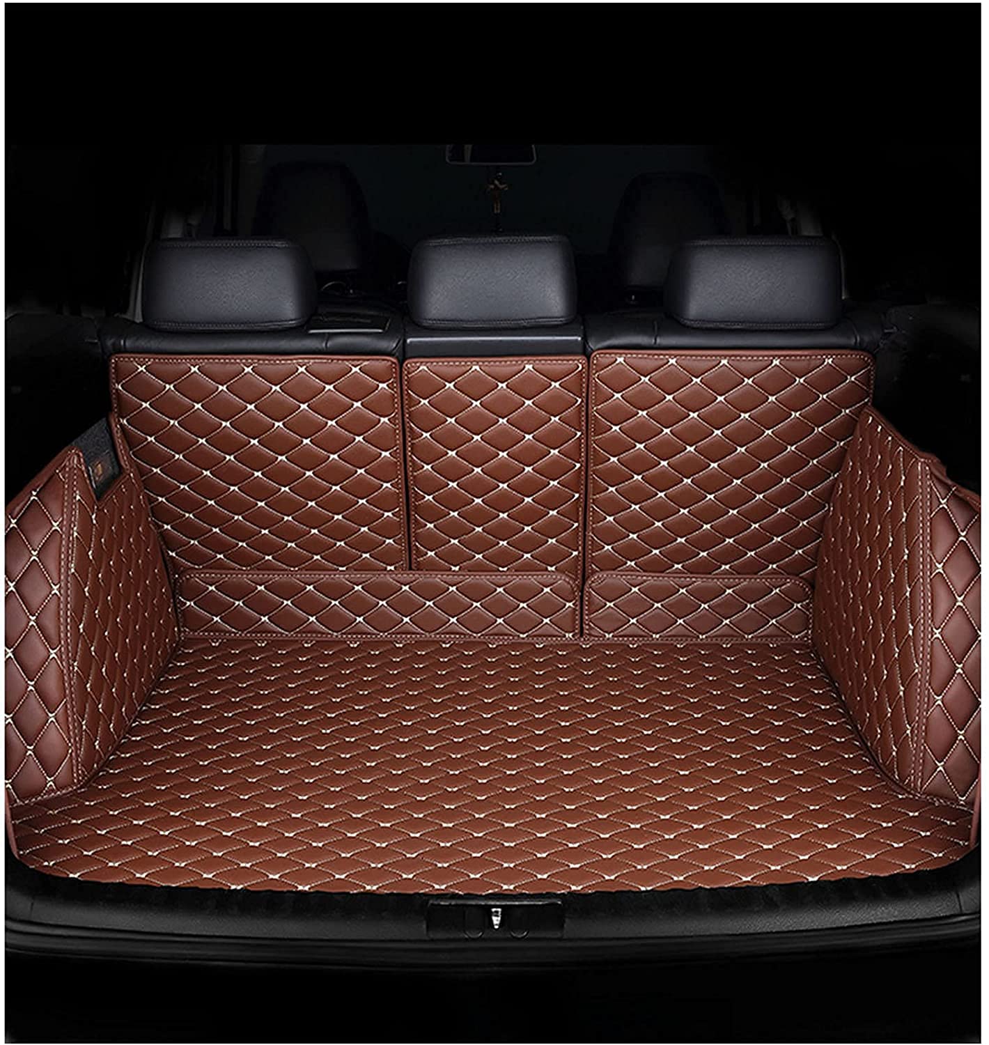 Kofferraummatte, für Hyundai Elantra i20 i30, Kofferraum-Abdeckmatte, Innenzubehör,Brown von JUNZAI