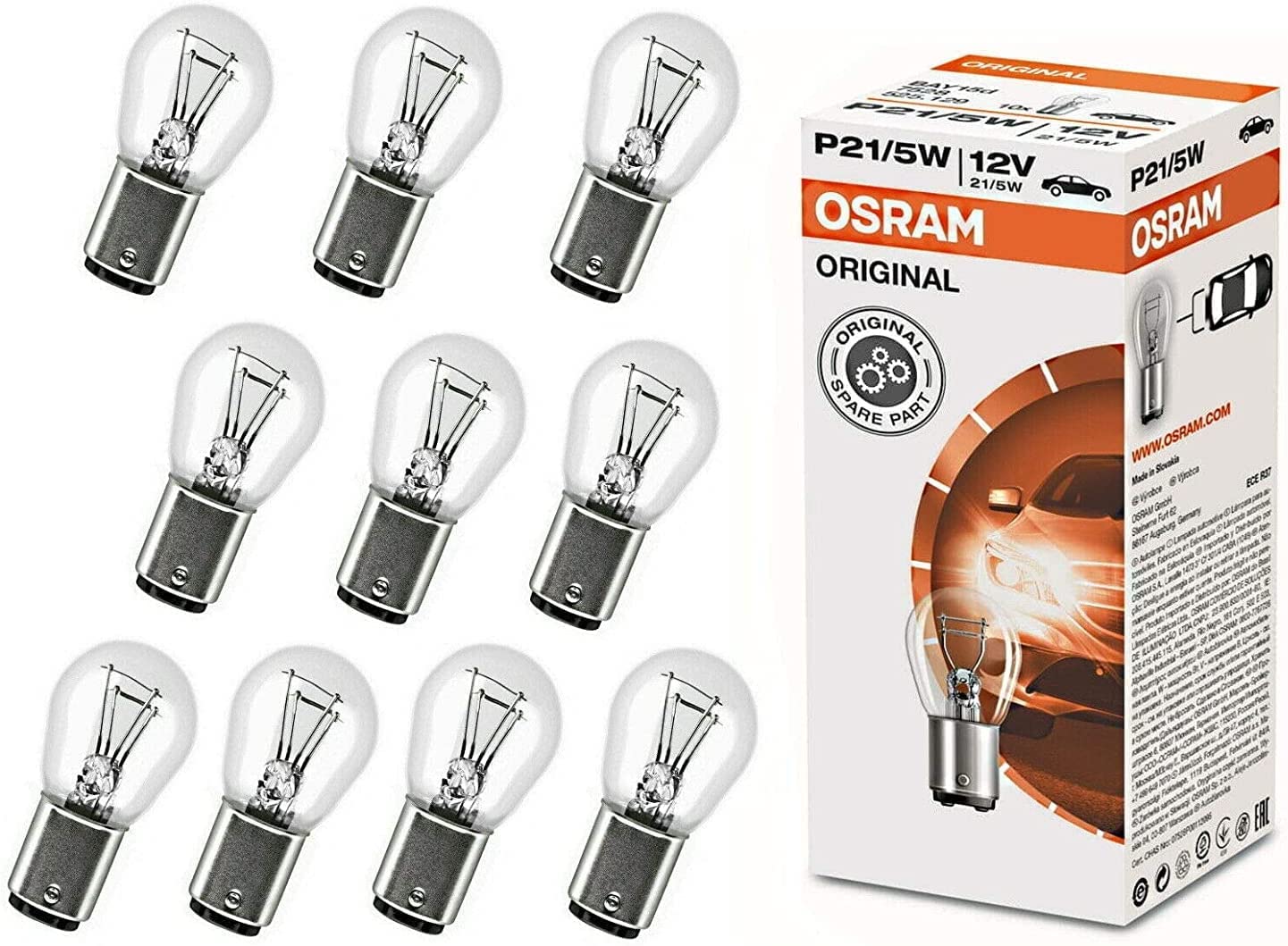 10x Original Osra.m P21/5W 12V BAY15d 7528 Standard Weiß Ersatz Halogen Birne für Parklicht Rückfahrlicht Bremslicht Hecklicht Blinker E-geprüft 10x Original Osra.m P21/5W 12V BAY15d 7528 Standard Weiß Ersatz Halogen Birne für Parklicht Rückfahrlicht Bremslicht Hecklicht Blinker E-geprüft von JURMANN