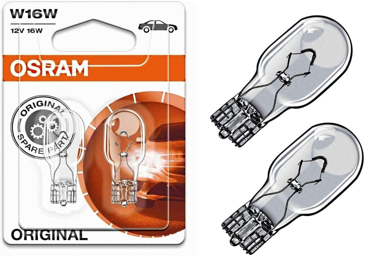 2x Original Osra.m W16W 12V 921-02B Standard Ersatz Halogen Birne für Bremslicht Hecklicht Rückfahrlicht Nebelleuchte vorne Blinker vorne hinten und seitlich E-geprüft 2x Original Osra.m W16W 12V 921-02B Standard Ersatz Halogen Birne für Bremslicht Hecklicht Rückfahrlicht Nebelleuchte vorne Blinker vorne hinten und seitlich E-geprüft von JURMANN