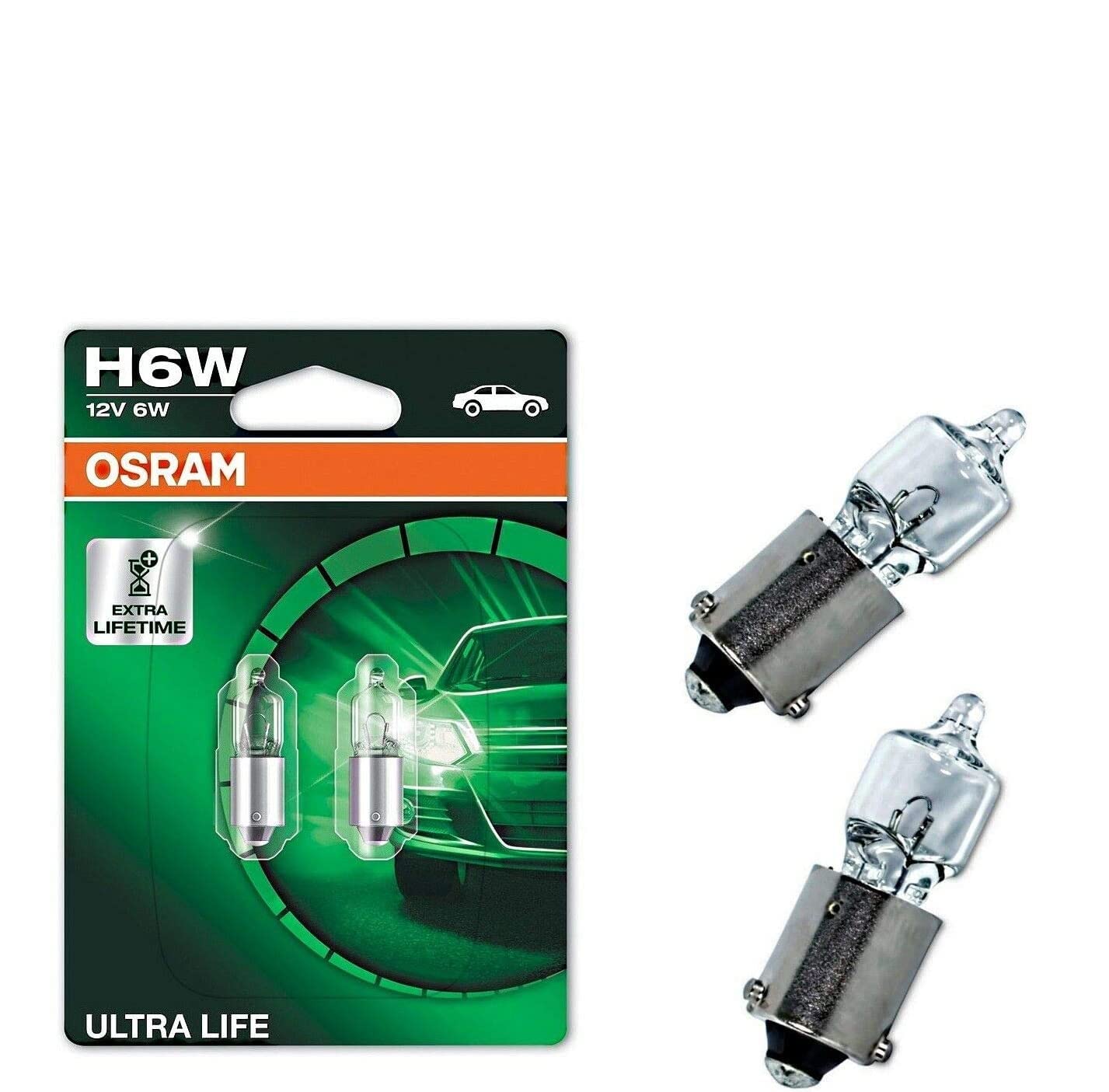 2x Osra.m H6W 12V BAX9S 64132ULT-02B Extra Lifetime Weiß Hecklicht Parklicht Rückfahrlicht Standlicht Kennzeichenlicht Einrichtunglicht Ersatz Halogen Lampe E-geprüft 2x Osra.m H6W 12V BAX9S 64132ULT-02B Extra Lifetime Weiß Hecklicht Parklicht Rückfahrlicht Standlicht Kennzeichenlicht Einrichtunglicht Ersatz Halogen Lampe E-geprüft von JURMANN