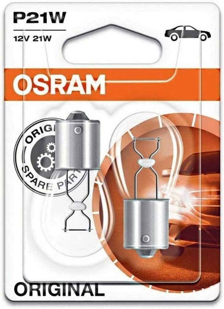 JURMANN 2x Osra.m P21W 12V 7506-02B Standard Weiß Tagfahrlicht Rücklicht Bremslicht Hecklicht Ersatz Halogen Lampe E-geprüft von JURMANN