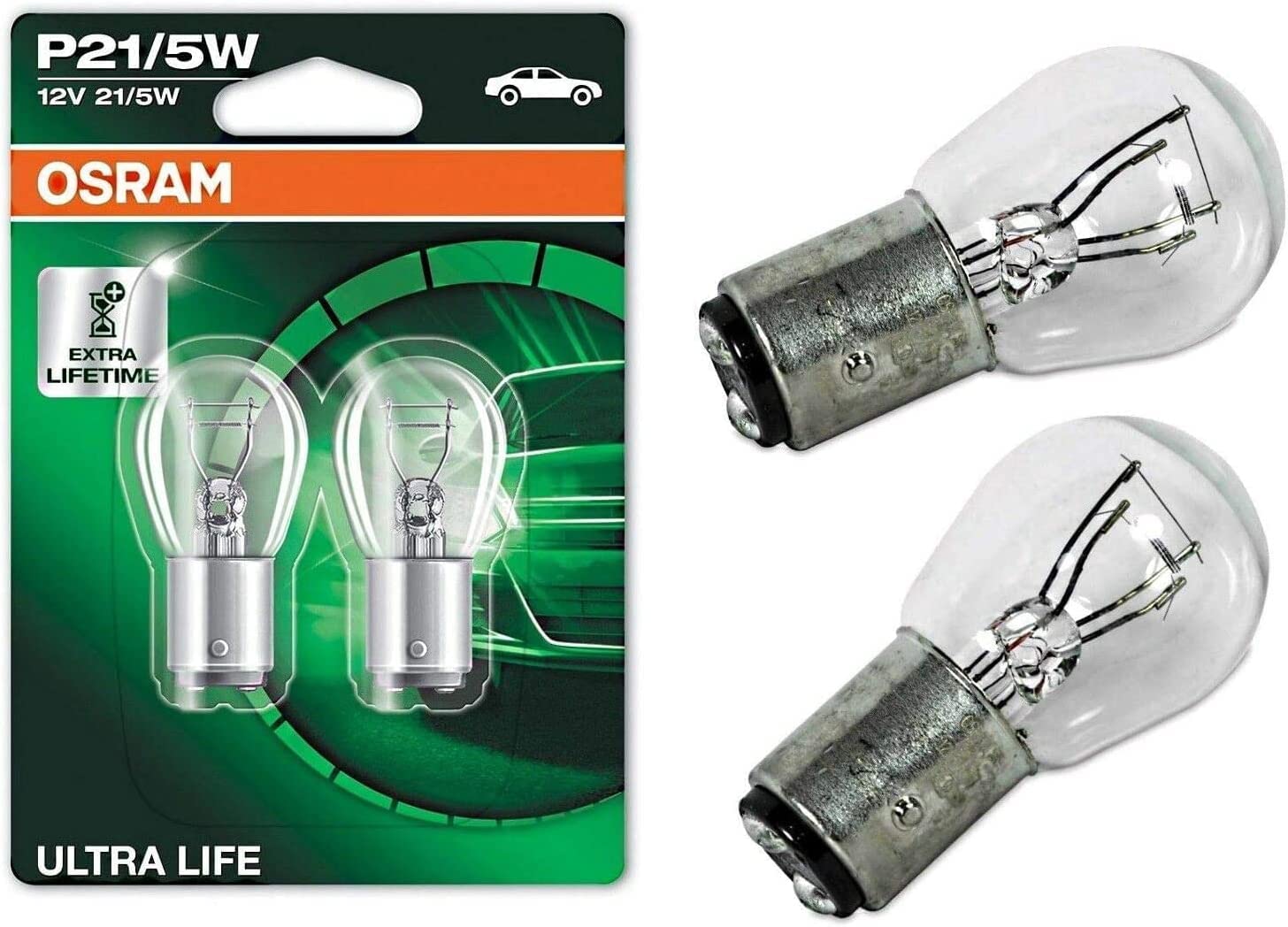2x Osra.m Ultra Life P21/5W 12V BAY15d 7528ULT-02B Weiß Ersatz Halogen Birne für Parklicht Rückfahrlicht Bremslicht Hecklicht Blinker E-geprüft 2x Osra.m Ultra Life P21/5W 12V BAY15d 7528ULT-02B Weiß Ersatz Halogen Birne für Parklicht Rückfahrlicht Bremslicht Hecklicht Blinker E-geprüft von JURMANN