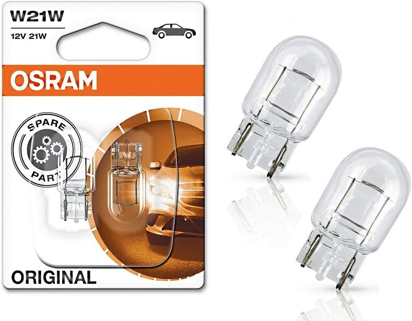 2x Osram Original W21W 12V W3x16d 7505-02B Ersatz Halogen Birne für Bremslicht Rückfahrlicht Blinker vorne und hinten E-geprüft 2x Osram Original W21W 12V W3x16d 7505-02B Ersatz Halogen Birne für Bremslicht Rückfahrlicht Blinker vorne und hinten E-geprüft von JURMANN