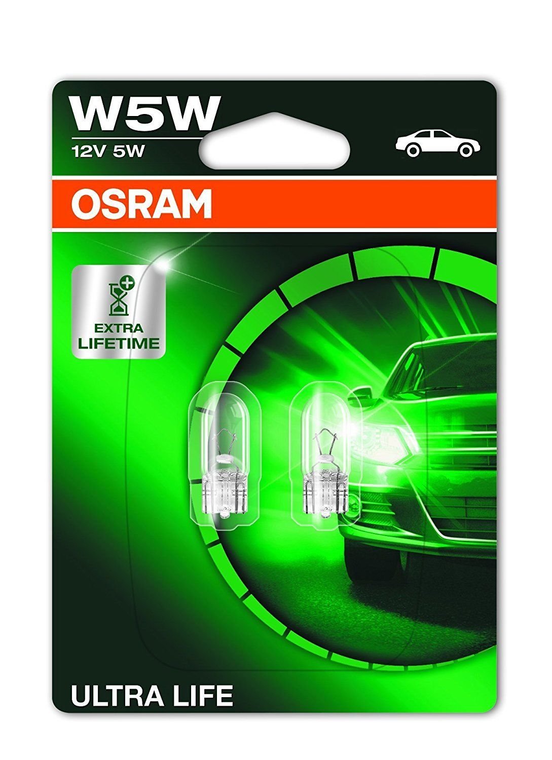 OSRAM 2825ULT-02B ULTRA LIFE W5W 12V 5W W2.1x9.5d Lampen Doppelblister Longlife von JURMANN