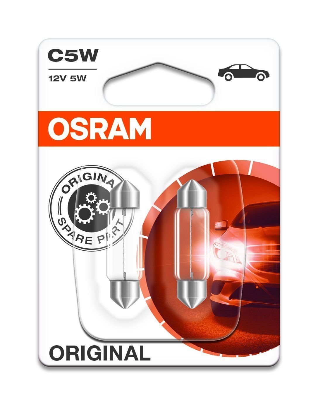 OSRAM 6418-02B C5W 36mm 12V 5W SV8,5-8 Soffitte Lampen Doppelblister von JURMANN