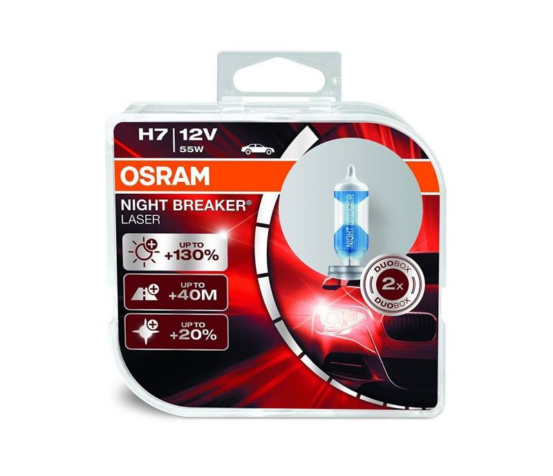 OSRAM 64210NBL-HCB H7 12V 55W PX26d NIGHT BREAKER LASER +130% von JURMANN