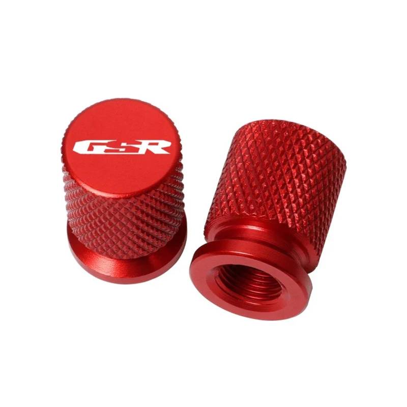 Ventildeckel für Motorräder Für Suzuki GSR750 GSR600 GSR400 GSR 750 600 400 Motorrad Reifen Ventil Luft Stem Abdeckung Kappe Stecker CNC Zubehör(Red) von JUSTCATYS