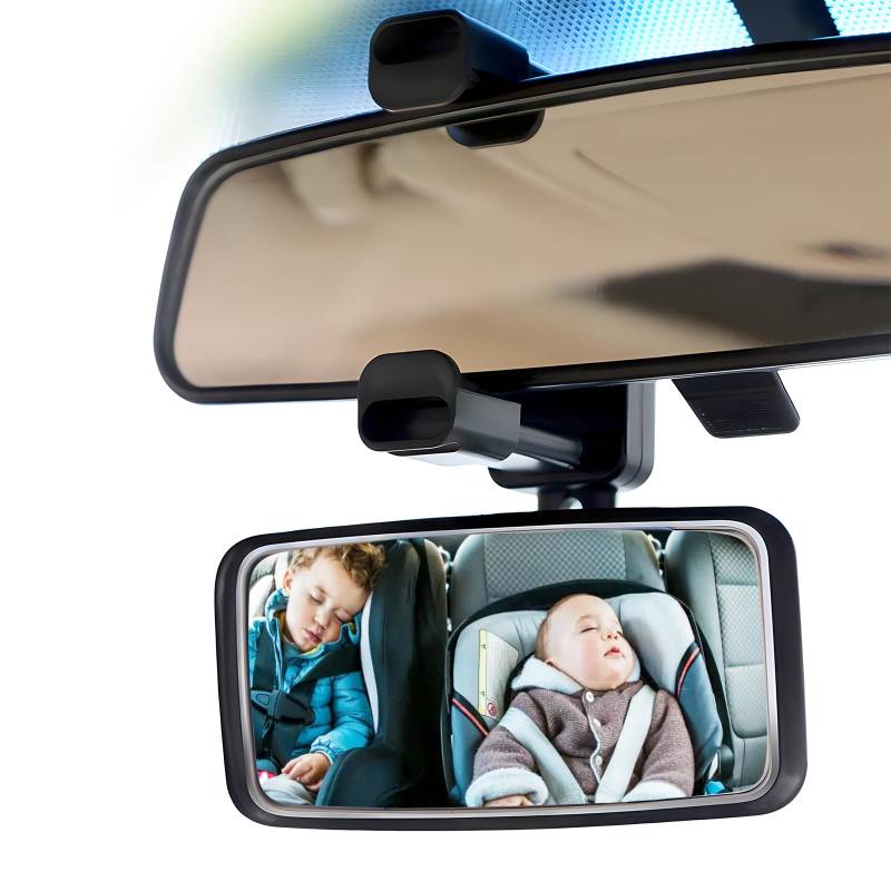 Rückspiegel für Babys im Auto, Spiegel Auto Baby Befestigung ohne Knopfschraube, Rücksitzspiegel zur Überwachung von Babys und Mitfahrern, ideal für Autofahrten, Baby-Autositzspiegel, Reisezubehör für von JUVEL