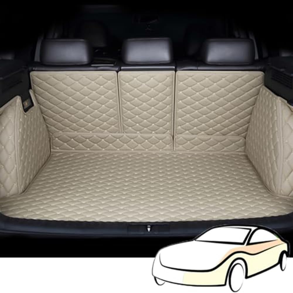 Auto Leder Kofferraummatten Kofferraummatte für Mazda CX30 2020-2024, Kratzfest Kofferraumwanne Schutzmatte VollstäNdige Einkreisung Schutzmatten, Innenraum ZubehöR,Beigestyle von JUZELY