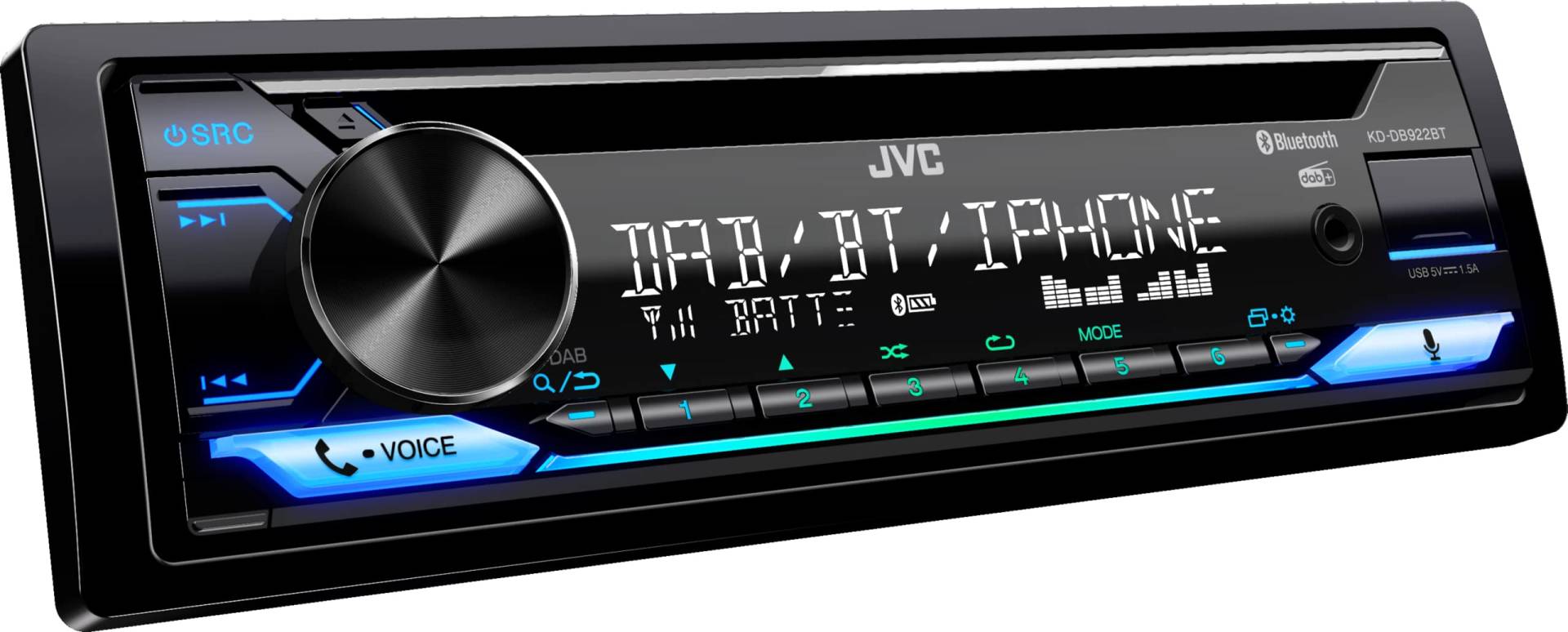 JVC KD-DB922BT Autoradio DAB+ Tuner, Anschluss für Lenkradfernbedienung, Bluetooth-Freisprecheinr von JVC