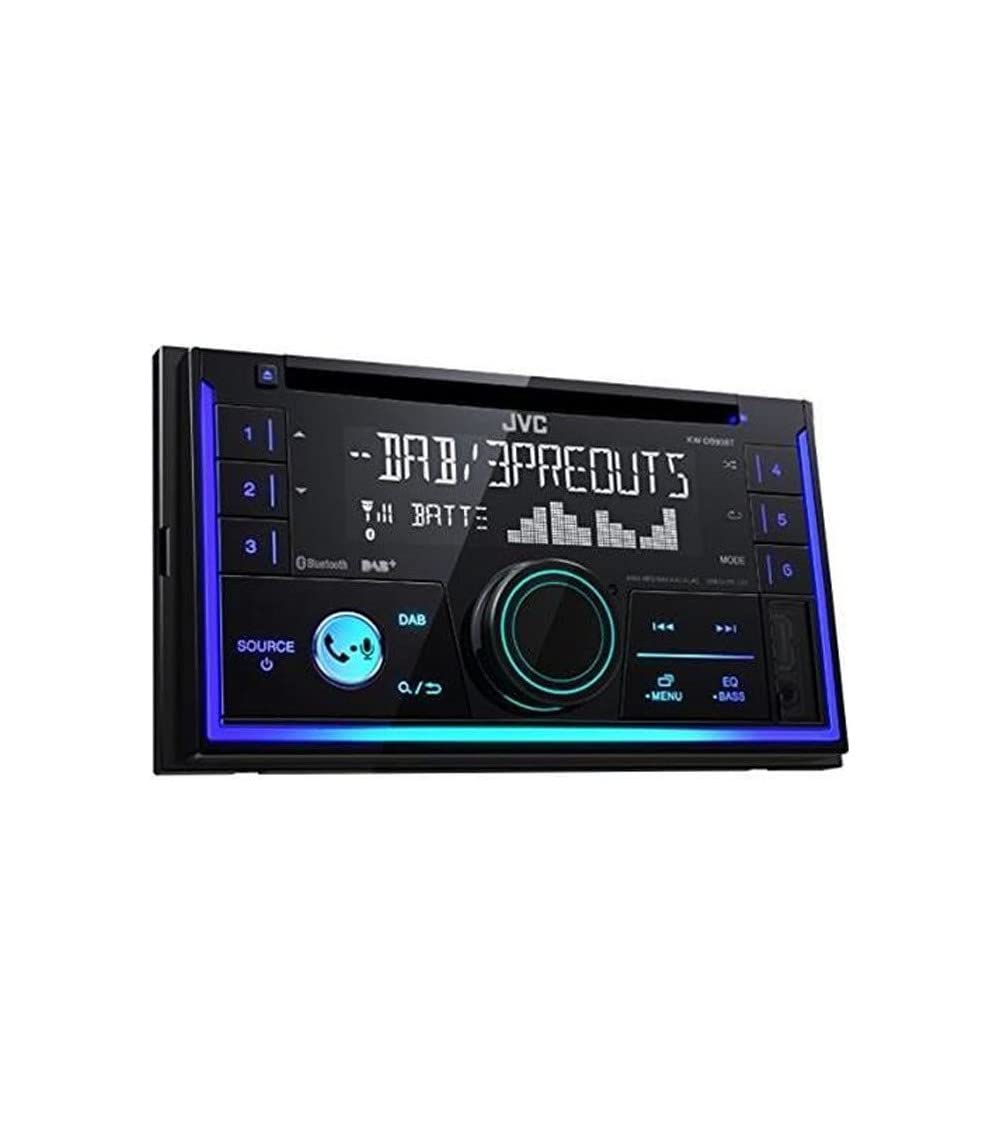 JVC KW-DB93BT Doppel-DIN CD-Receiver mit Digitalradio (DAB+), Bluetooth-Freisprechfunktion und Audiostreaming Schwarz von JVC