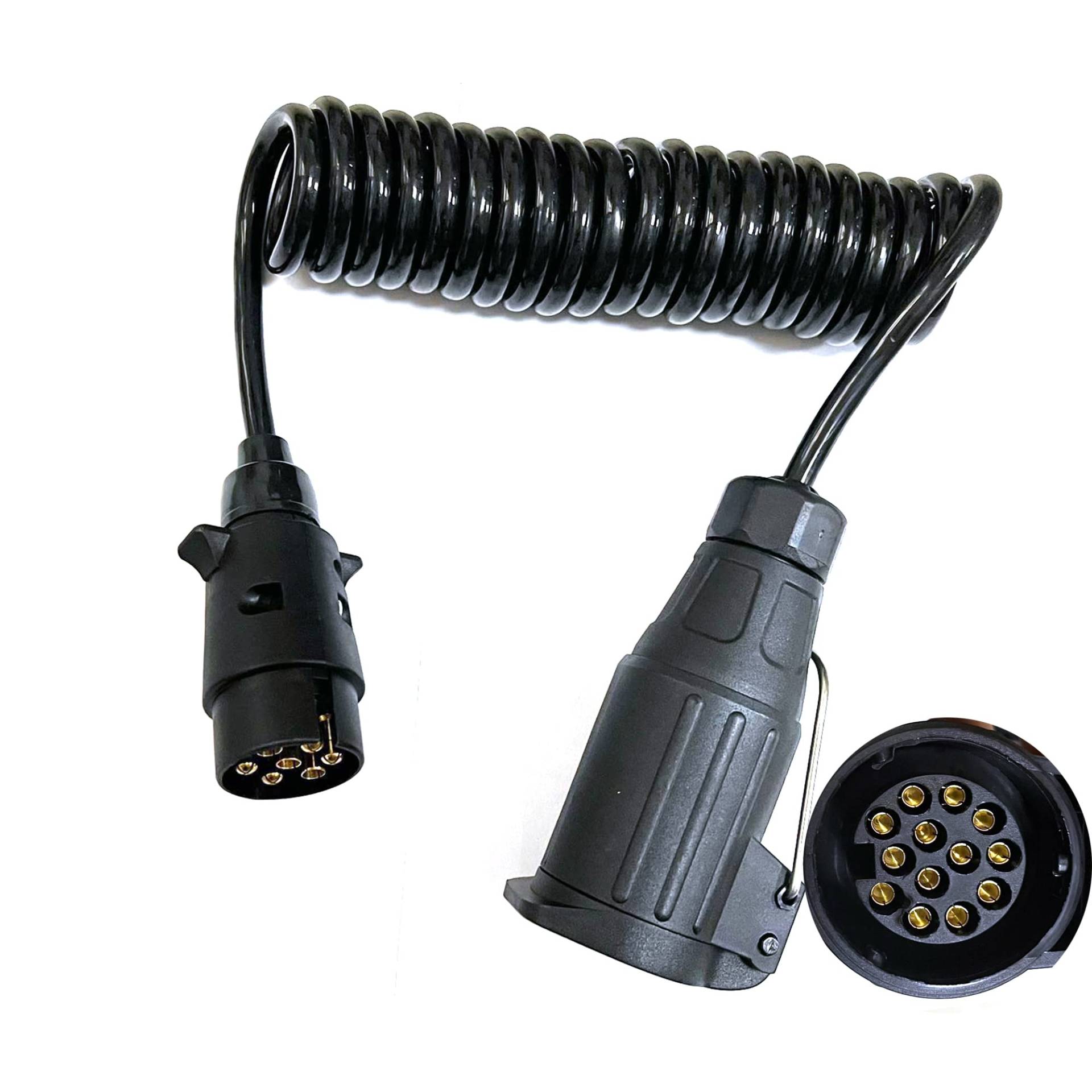 JVJ anhänger AdapterKable 7 auf 13 Polig Spiralkabel 3m Kable Verbindung Verlängerungskabel Verbindungskabel mit Stecker 7 Polig und Steckdose 13 Polig für 12V Wohnwagen KFZ Wohnmobil PKW Zubehör JVJ anhänger AdapterKable 7 auf 13 Polig Spiralkabel 3m Kable Verbindung Verlängerungskabel Verbindungskabel mit Stecker 7 Polig und Steckdose 13 Polig für 12V Wohnwagen KFZ Wohnmobil PKW Zubehör von JVJ