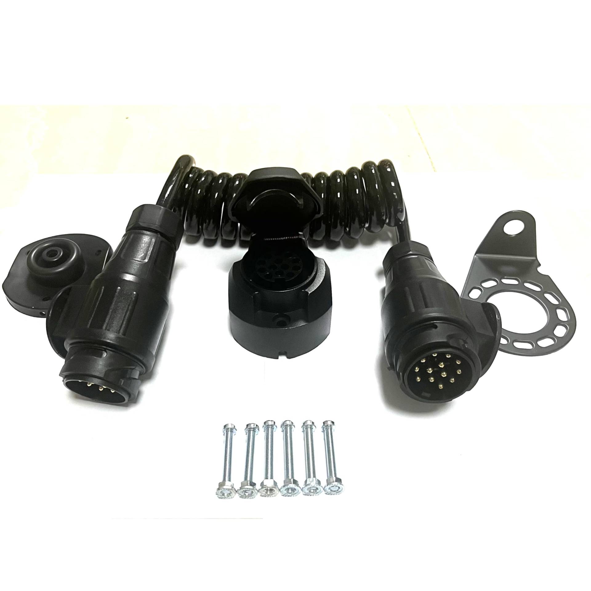JVJ Anhänger 13 auf 13 Polig Verlängerung Kabel 2.0m mit 13 Polige Anhänger Stecker Steckdose und Halterung Spiralkabel Adapter Spiralkabel Auto Anhänger für Wohnwagen Wohnmobil JVJ Anhänger 13 auf 13 Polig Verlängerung Kabel 2.0m mit 13 Polige Anhänger Stecker Steckdose und Halterung Spiralkabel Adapter Spiralkabel Auto Anhänger für Wohnwagen Wohnmobil von JVJ