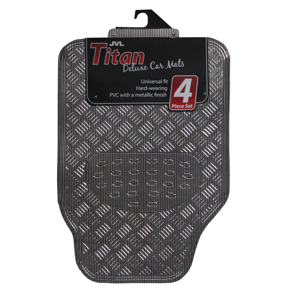 JVL 01-694 Titan Automatten-Set Metallisch mit Gummirückseite, Carbon, 4-teilig JVL 01-694 Titan Automatten-Set Metallisch mit Gummirückseite, Carbon, 4-teilig von JVL