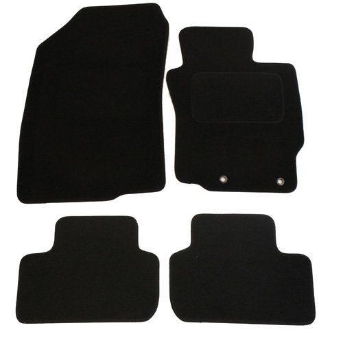 JVL Automatten-Set mit 2 Ringclips, passgenau, Schwarz, 4-teilig von JVL