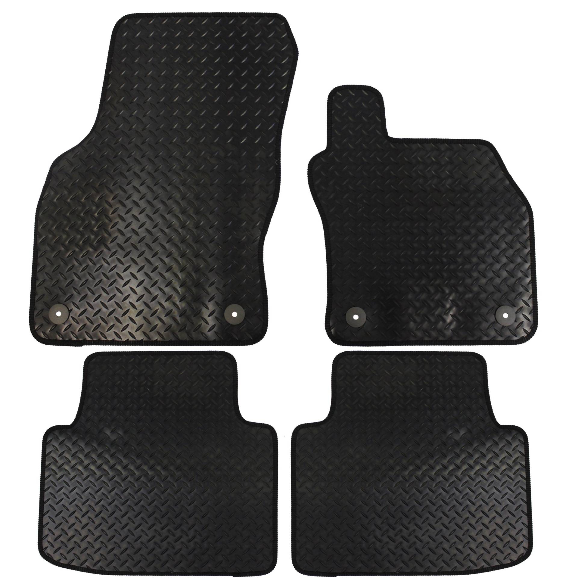 JVL Autofußmatten für Superb MK3 ab Baujahr 2015, Gi mit 4 Befestigungsclips, Schwarz, 4 Stück von JVL