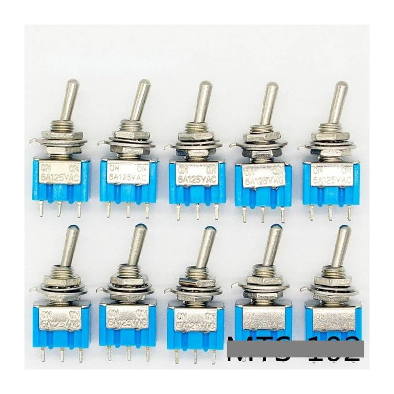10pc/LOT Blue MTS-102 3-Pin SPDT ON-ON 6A 125VAC Miniature Toggle Switches von JVNTOPIHW