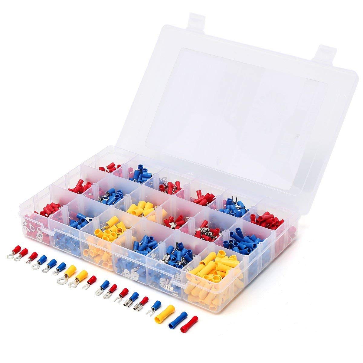 1200Pcs/Set Assorted Electrical Wire Crimp Terminals 22-10AWG Red Blue Yellow Insulated Spade Cable Connectors 0.5-4.0mm2 1200Pcs/Set Assorted Electrical Wire Crimp Terminals 22-10AWG Red Blue Yellow Insulated Spade Cable Connectors 0.5-4.0mm2 von JVNTOPIHW