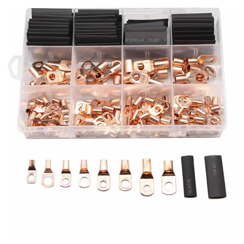 120CPS Car Auto Copper Ring Lug Battery Terminal Wire Crimp Connector lug terminals Assortment von JVNTOPIHW
