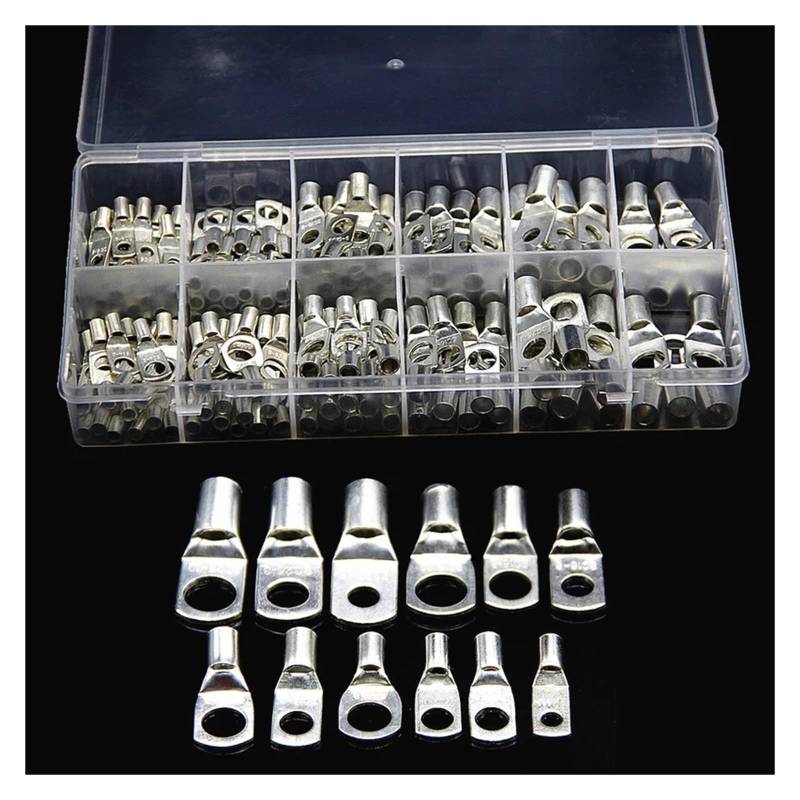 170Pcs Assortment SC Crimp Terminals Tinned Copper Lugs Ring Cable Electrical Wire Connectors Kit von JVNTOPIHW
